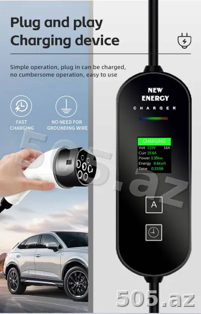 Elektromobil Şarj Cihazı - WiFi Smart (GB/T) - 16A - 4